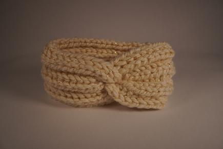 Twisted Headband - Cream/Gold Photo